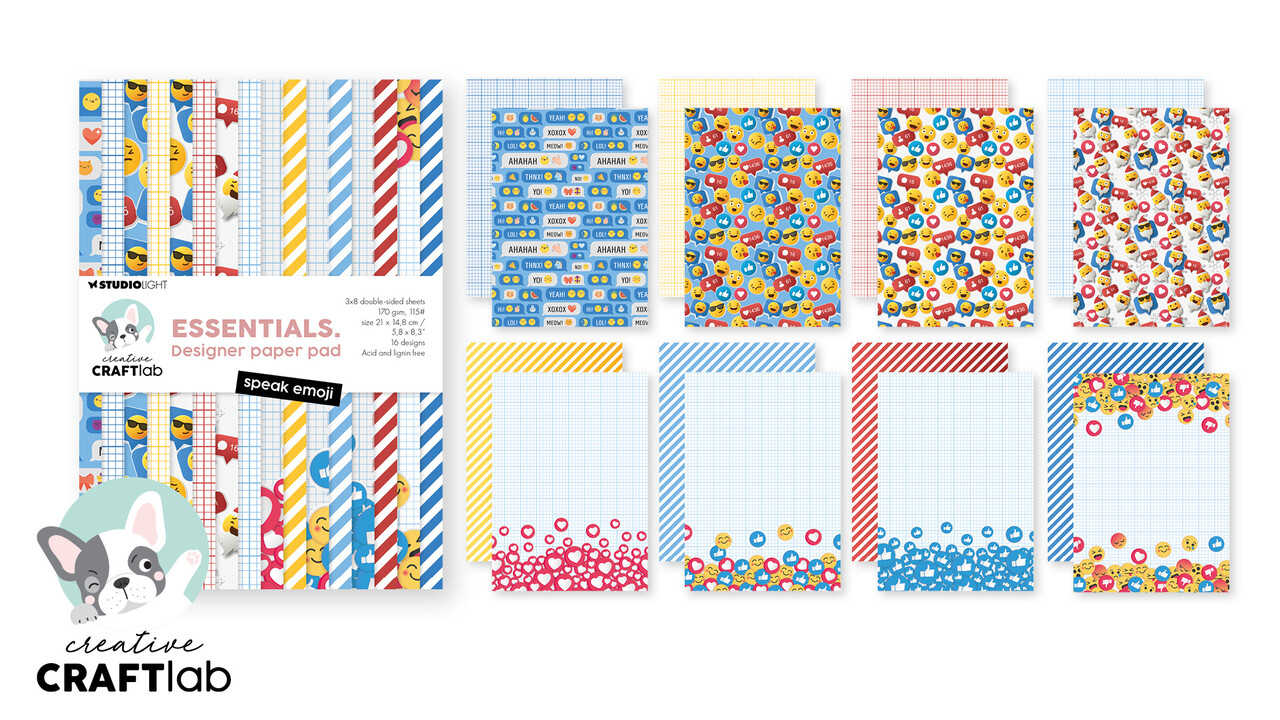 Creative Craftlab Speak Emoji Essentials Designer Paper Pad (CCL-ES-DPP390)