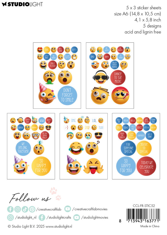 Creative Craftlab Smile Please Friendz Stickers (CCL-FR-STIC52)