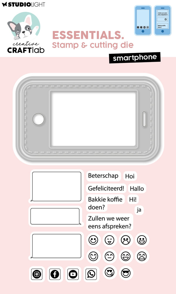 Creative Craftlab Smartphone Essentials Stamp & Cutting Die (CCL-ES-SCD96)