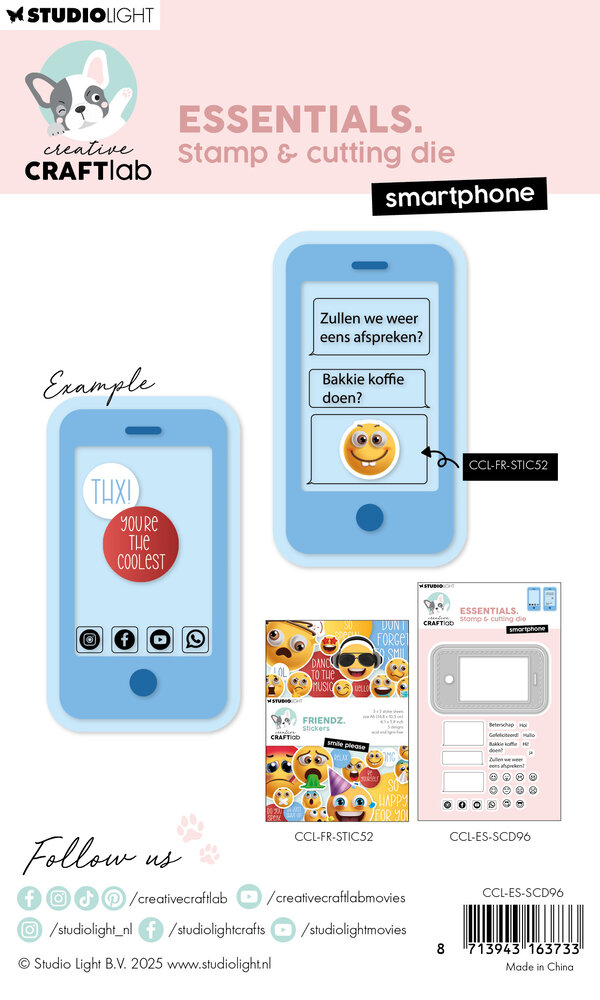 Creative Craftlab Smartphone Essentials Stamp & Cutting Die (CCL-ES-SCD96)