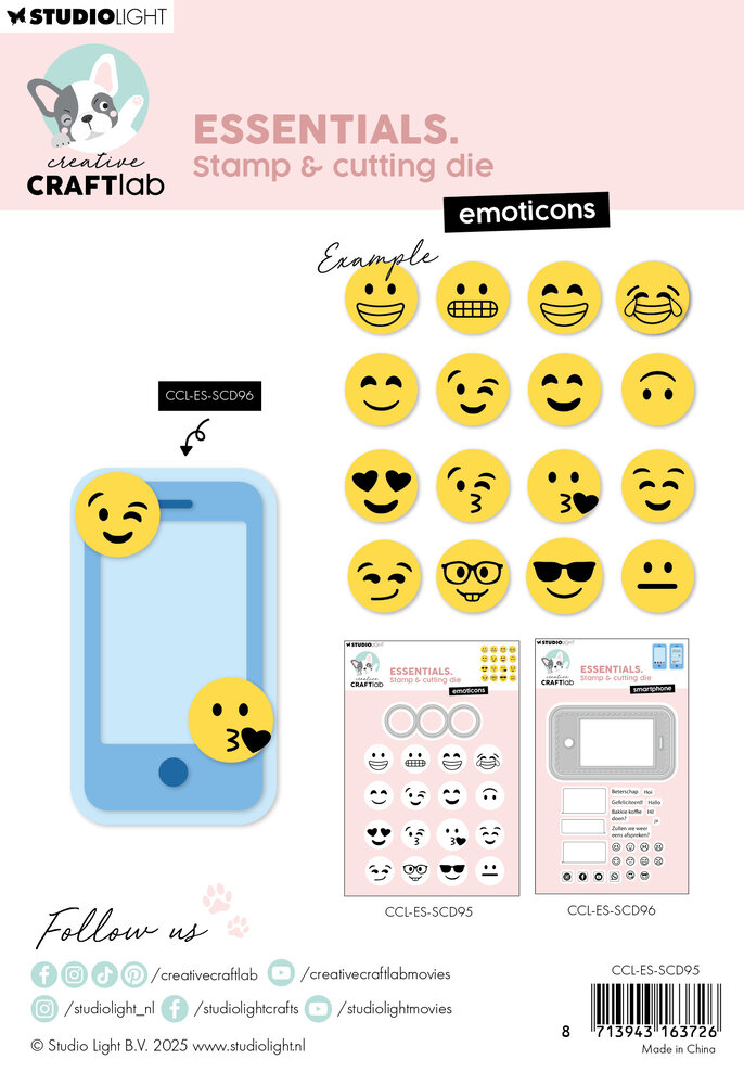 Creative Craftlab Emoticons Essentials Stamp & Cutting Die (CCL-ES-SCD95)
