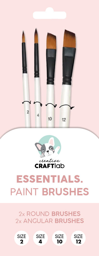 Creative Craftlab Paint Brushes (2x Round/ 2x Angular) (CCL-ES-BRUSH08)