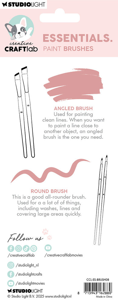 Creative Craftlab Paint Brushes (2x Round/ 2x Angular) (CCL-ES-BRUSH08)