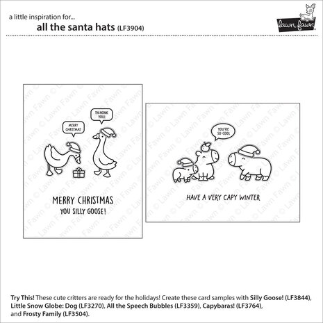 Lawn Fawn All The Santa Hats Clear Stamps (LF3904)