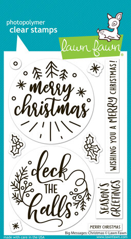 Lawn Fawn Big Messages Christmas Clear Stamps (LF3902)