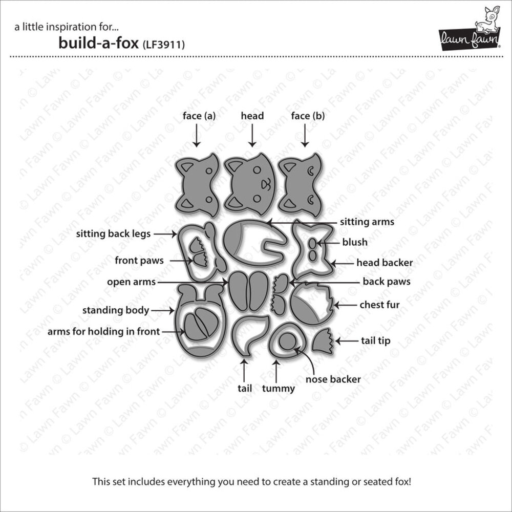 Lawn Fawn Build-A-Fox Lawn Cuts Dies (LF3911) Lawn Fawn Build-A-Fox Lawn Cuts Dies (LF3911)