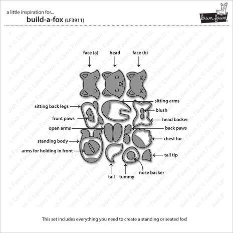 Lawn Fawn Build-A-Fox Lawn Cuts Dies (LF3911) Lawn Fawn Build-A-Fox Lawn Cuts Dies (LF3911)