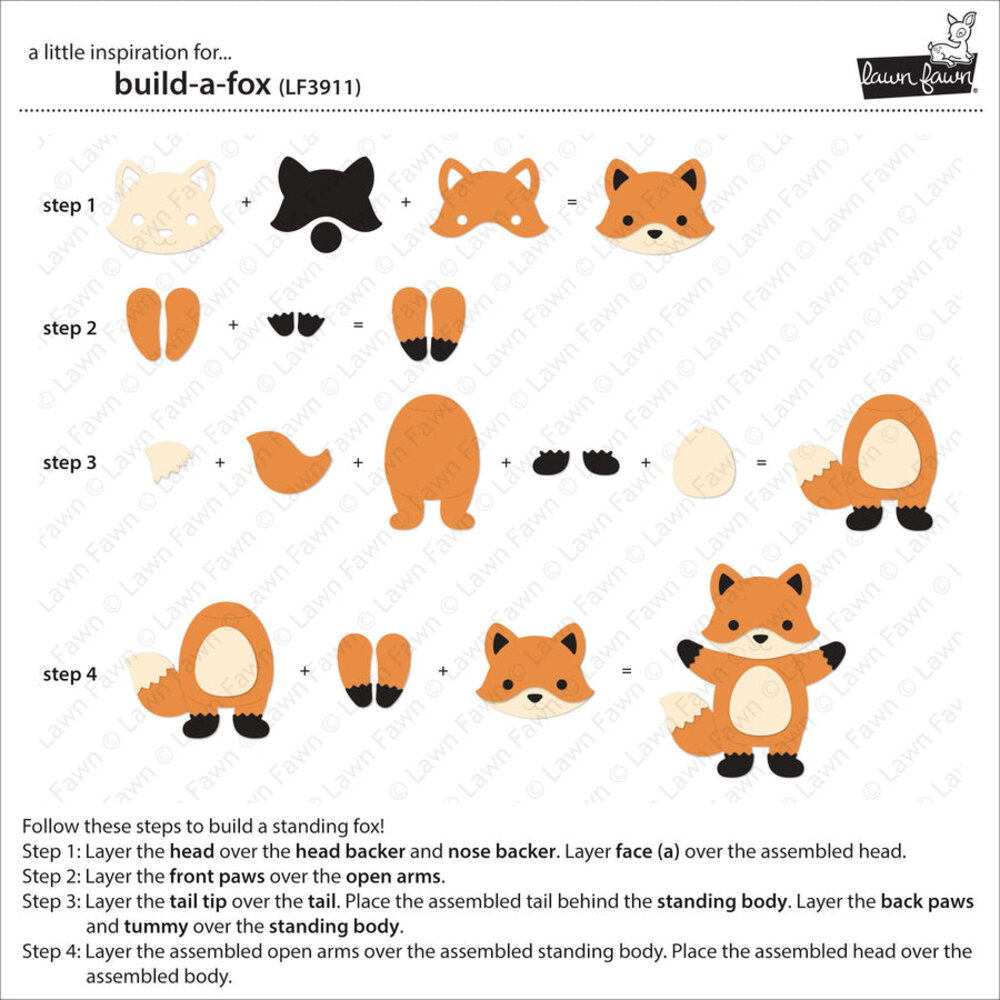 Lawn Fawn Build-A-Fox Lawn Cuts Dies (LF3911) Lawn Fawn Build-A-Fox Lawn Cuts Dies (LF3911)