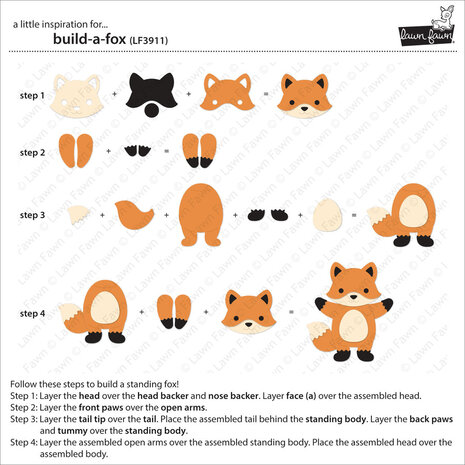 Lawn Fawn Build-A-Fox Lawn Cuts Dies (LF3911) Lawn Fawn Build-A-Fox Lawn Cuts Dies (LF3911)