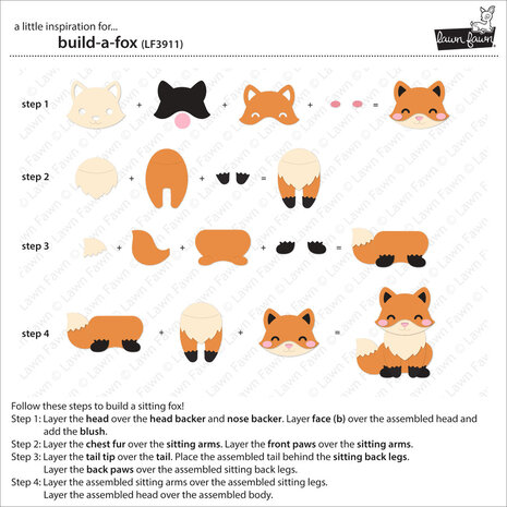 Lawn Fawn Build-A-Fox Lawn Cuts Dies (LF3911) Lawn Fawn Build-A-Fox Lawn Cuts Dies (LF3911)