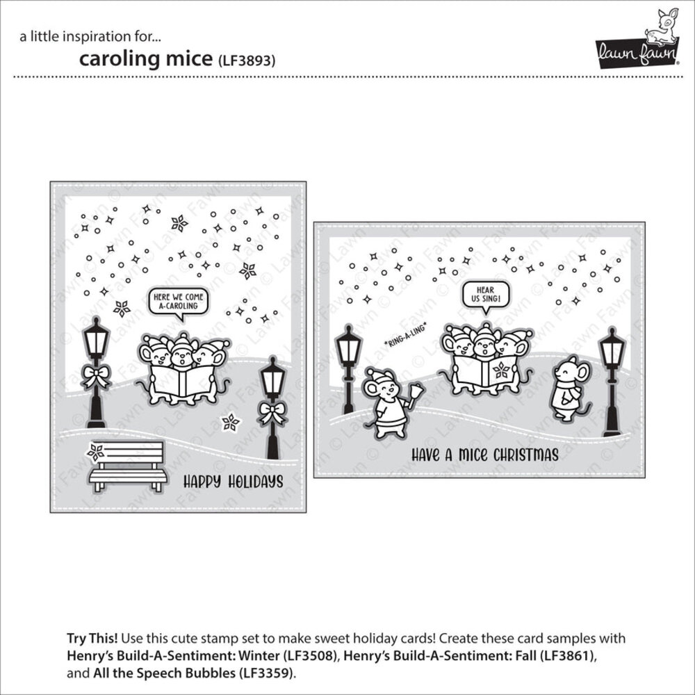 Lawn Fawn Caroling Mice Clear Stamps (LF3893) Lawn Fawn Caroling Mice Clear Stamps (LF3893)
