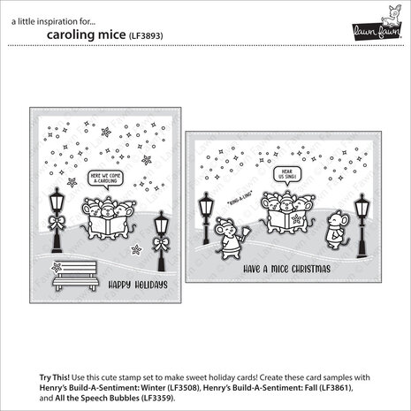 Lawn Fawn Caroling Mice Clear Stamps (LF3893) Lawn Fawn Caroling Mice Clear Stamps (LF3893)