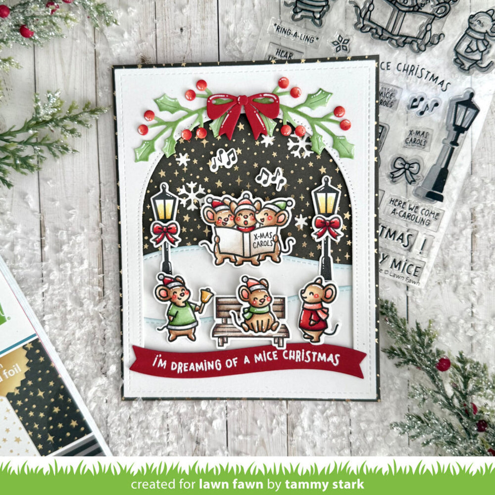 Lawn Fawn Caroling Mice Clear Stamps (LF3893) Lawn Fawn Caroling Mice Clear Stamps (LF3893)