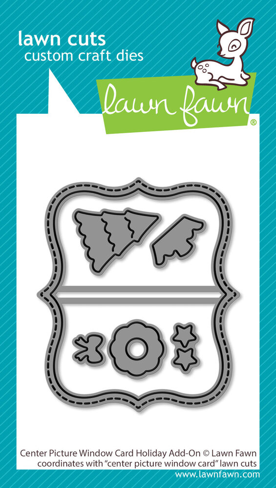 Lawn Fawn Center Picture Window Card Holiday Add-On Lawn Cuts Dies (LF3918)