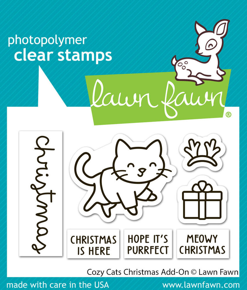 Lawn Fawn Cozy Cats Christmas Add-On Clear Stamps (LF3899)