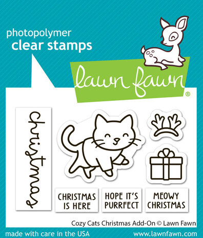 Lawn Fawn Cozy Cats Christmas Add-On Clear Stamps (LF3899)