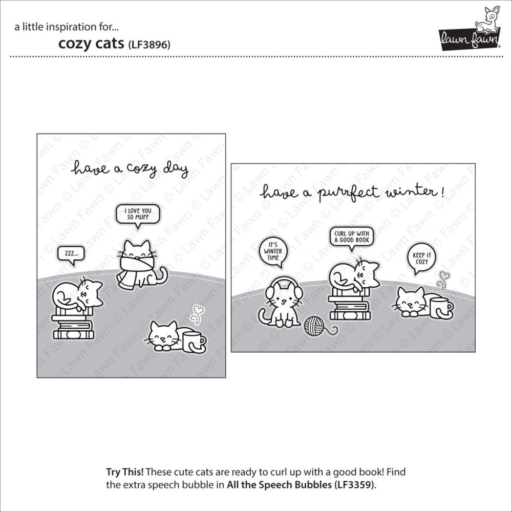 Lawn Fawn Cozy Cats Clear Stamps (LF3896) Lawn Fawn Cozy Cats Clear Stamps (LF3896)