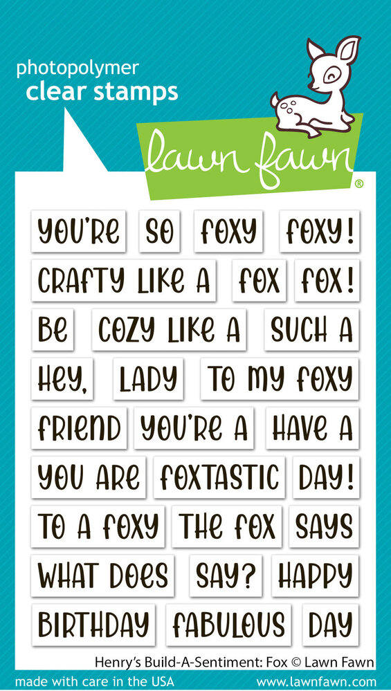 Lawn Fawn Henry'S Build-A-Sentiment Fox Clear Stamps (LF3910)