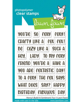 Lawn Fawn Henry'S Build-A-Sentiment Fox Clear Stamps (LF3910)