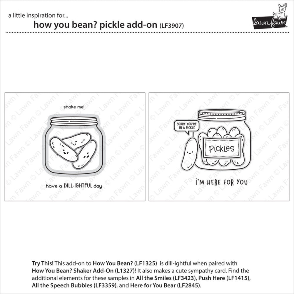 Lawn Fawn How You Bean? Pickle Add-On Clear Stamps (LF3907) Lawn Fawn How You Bean? Pickle Add-On Clear Stamps (LF3907)