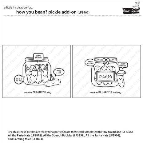 Lawn Fawn How You Bean? Pickle Add-On Clear Stamps (LF3907) Lawn Fawn How You Bean? Pickle Add-On Clear Stamps (LF3907)