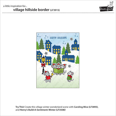 Lawn Fawn Village Hillside Border Lawn Cuts Dies (LF3915)