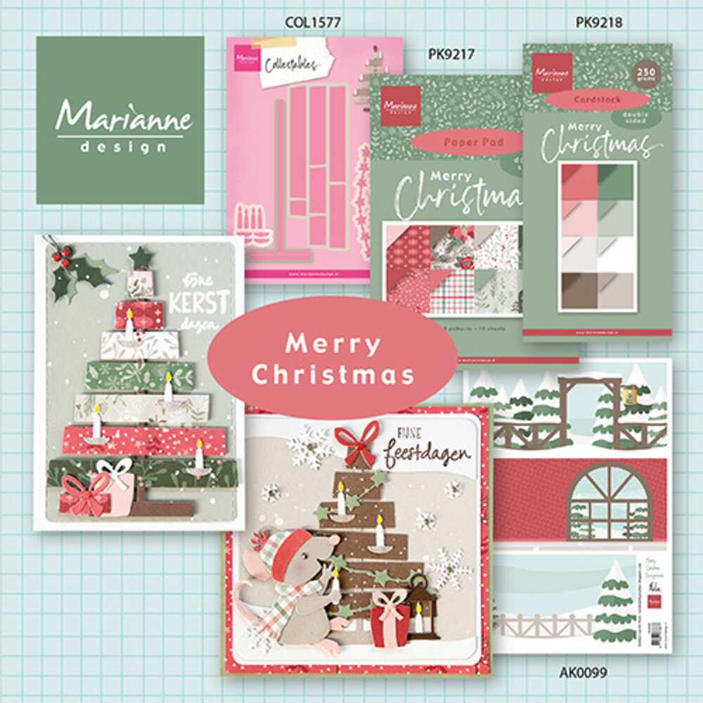 Marianne Design Merry Christmas 15x30cm Cardstock (PK9218) Marianne Design Merry Christmas 15x30cm Cardstock (PK9218)