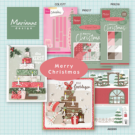 Marianne Design Merry Christmas 15x30cm Cardstock (PK9218) Marianne Design Merry Christmas 15x30cm Cardstock (PK9218)