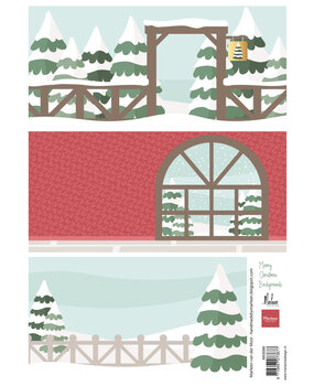 Marianne Design Decoupage Sheet A4 by Marleen Merry Christmas Backgrounds (AK0099)