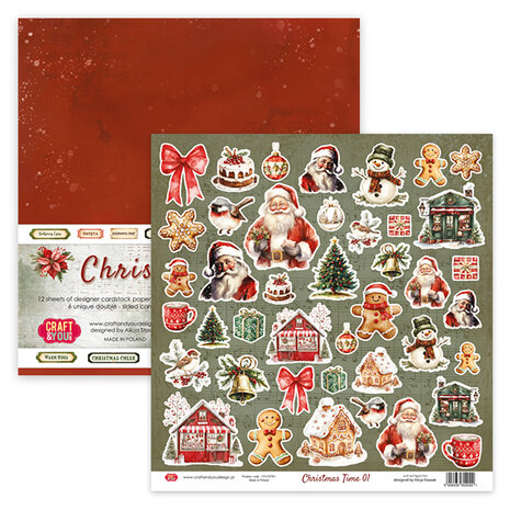Craft & You Design Christmas Time 12x12 Inch Paper Set 250gsm (6sheets) (CPS-CHT30-6)