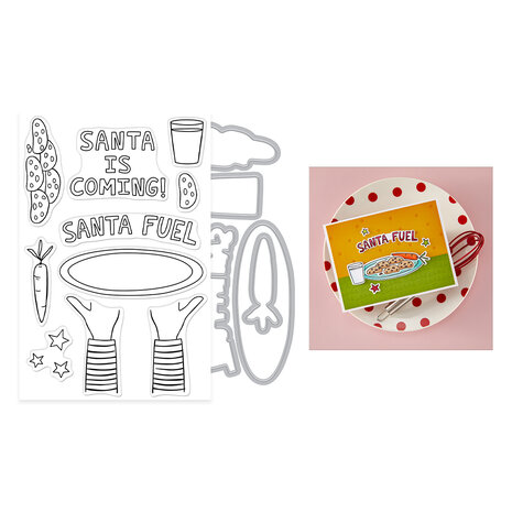 Hero Arts Yule Fuel Stamp & Cut Set Santa Fuel (DC326)