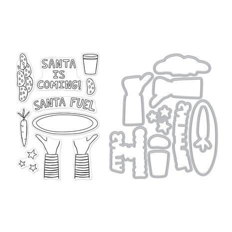 Hero Arts Yule Fuel Stamp & Cut Set Santa Fuel (DC326)