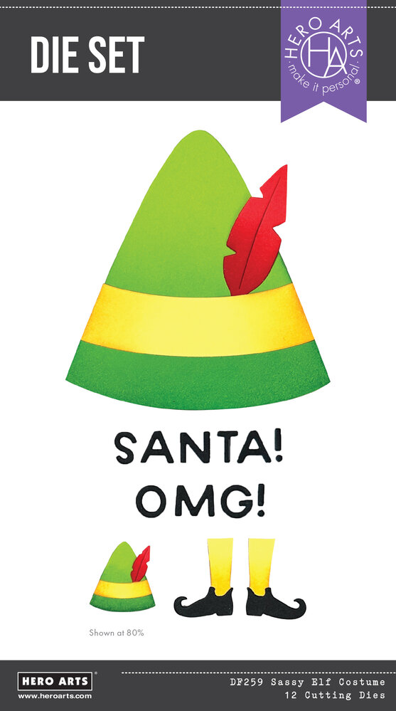 Hero Arts Yule Fuel Etched Dies Sassy Elf Costume (DF259) Hero Arts Yule Fuel Etched Dies Sassy Elf Costume (DF259)