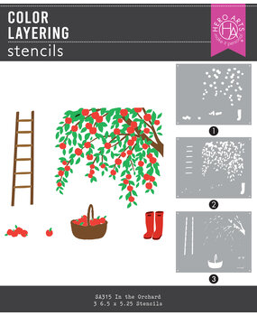 Hero Arts I Pick You Color Layering Stencils In The Orchard (SA315)