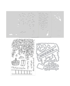 Hero Arts I Pick You Stamp & Cut & Stencil Bundle In The Orchard (WB1185)