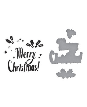Spellbinders Starry Holiday Registration Press Plate & Die Set Starry Merry Christmas (BPR-034)