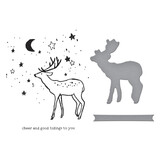 Spellbinders Starry Holiday Registration Press Plate & Die Set Cheer and Good Tidings Deer (BPR-036)
