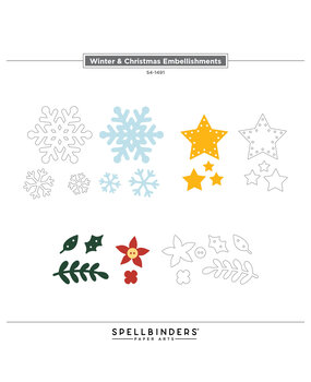 Spellbinders 3D Felt Décor Etched Dies Winter & Christmas Embellishments (S4-1491)