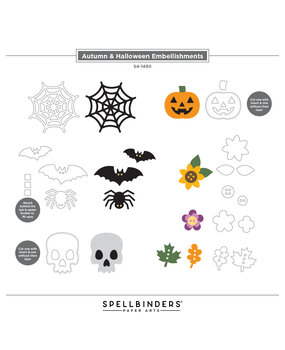 Spellbinders 3D Felt Décor Etched Dies Autumn & Halloween Embellishments (S4-1490)