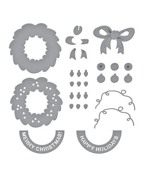 Spellbinders Say Cheese Classic Mouse Christmas Etched Dies Classic Mouse Holiday Wreath (S6-265)