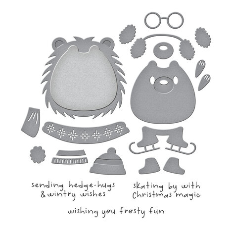 Spellbinders Merry Mischief Clear Stamp & Die Set Hedge-Hugs (SDS-213) Spellbinders Merry Mischief Clear Stamp & Die Set Hedge-Hugs (SDS-213)