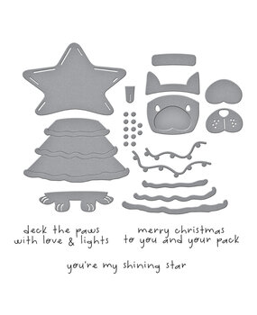 Spellbinders Merry Mischief Clear Stamp & Die Set Deck the Paws (SDS-211)
