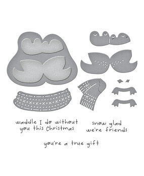 Spellbinders Merry Mischief Clear Stamp & Die Set Cozy Waddles (SDS-210)