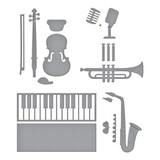 Spellbinders Bibi's Musical Notes Etched Dies Mini Musical Instruments (S4-1445)