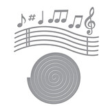 Spellbinders Bibi's Musical Notes Etched Dies Musical Notes & Stave Pop-Up (S5-687)