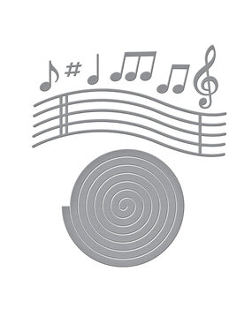 Spellbinders Bibi's Musical Notes Etched Dies Musical Notes & Stave Pop-Up (S5-687)