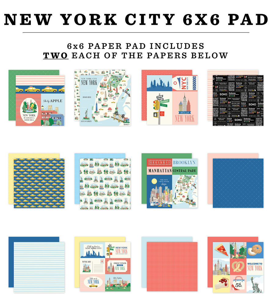 Carta Bella New York City 6x6 Inch Paper Pad (CBNYC471023) Carta Bella New York City 6x6 Inch Paper Pad (CBNYC471023)