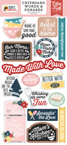 Echo Park Mom's Kitchen Chipboard Word & Phrases (MK470022)