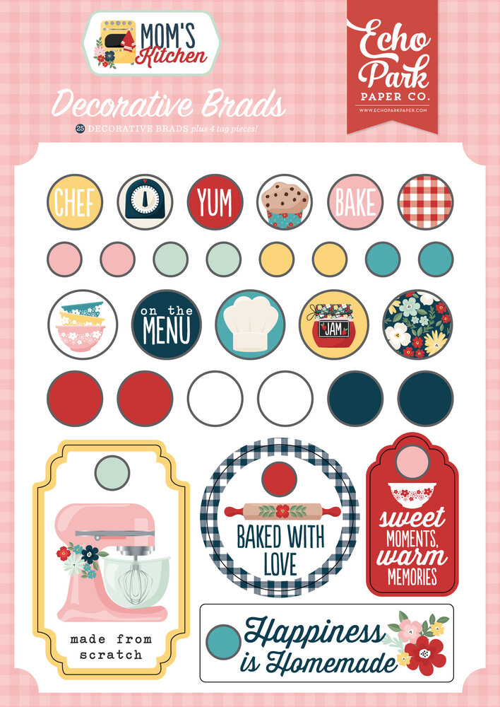 Echo Park Mom's Kitchen Decorative Brads (MK470020)