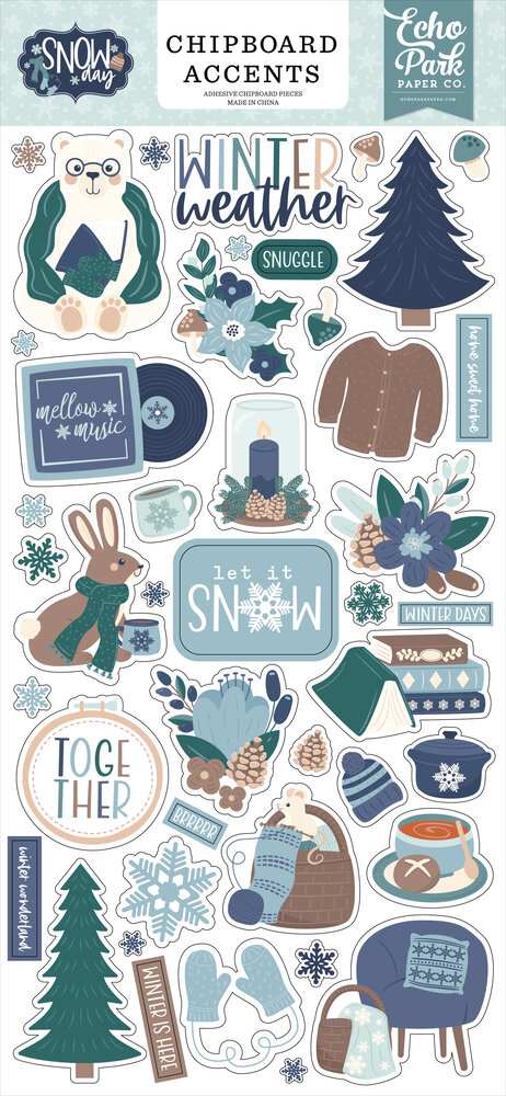 Echo Park Snow Day Chipboard Accents (SD469021)